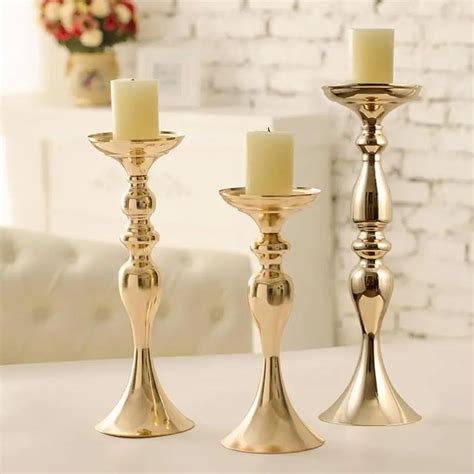 Buy Metal Gold Candle Holder Stand Candlesticks For