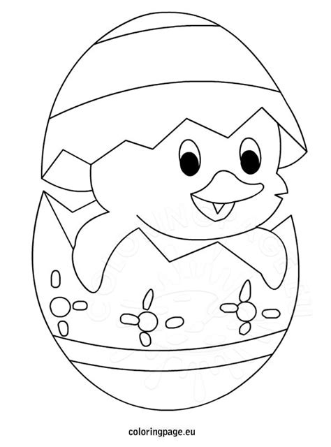 Then they trace the letter e! Easter - Cute Chick - Coloring Page