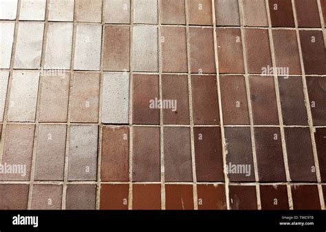Brown Tiles Mounted As Wall Stock Photo Alamy