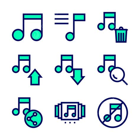 음악 및 사운드의 집합 관련 아이콘 음표 일러스트 음악 소리 음표 Png 일러스트 및 벡터 에 대한 무료 다운로드