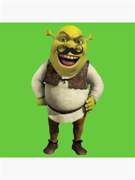 Shrek With Moustache Poster For Sale By Eliasbnsa Redbubble