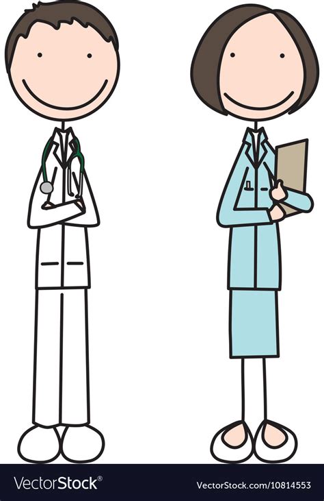 Cartoon Of Doctor And Nurse Royalty Free Vector Image