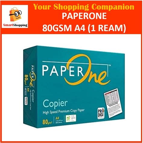 Paperone Paper One Copier Paper 80gsm A4 1 Ream Shopee Singapore
