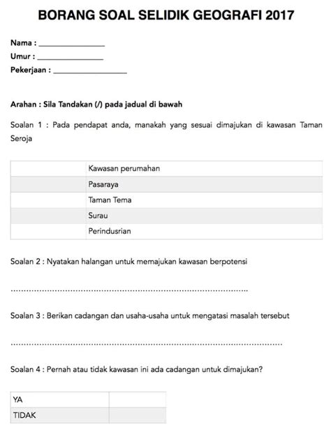 Text of contoh soal selidik kpm. Contoh Borang Soal Selidik 2020 - Banyak Contoh - Portal ...