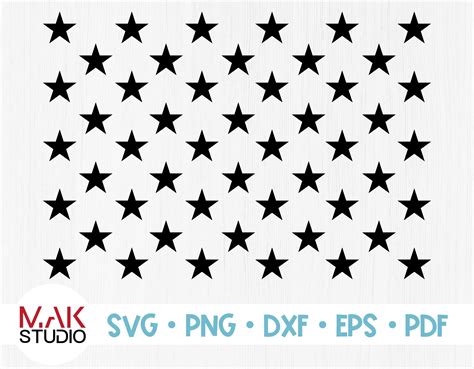 50 Stars Of United States Svg Png Eps  Digital Download Dxf 50 Stars