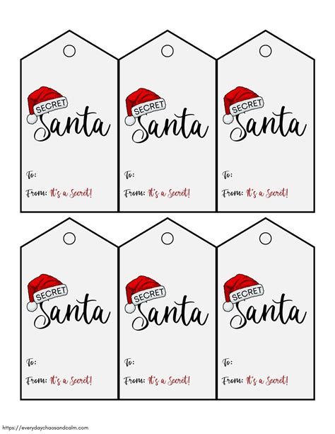 Free Printable Secret Santa Gift Tags