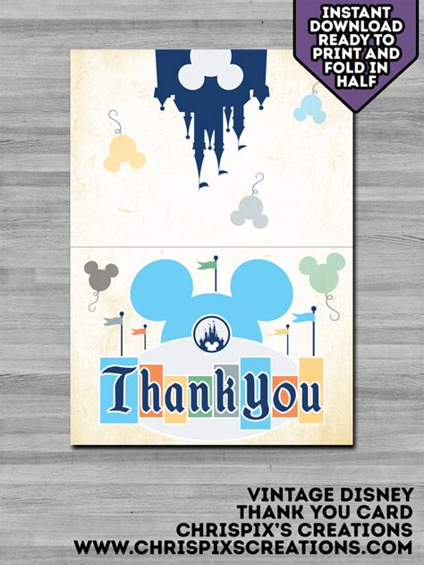 Vintage Disney Thank You Card Boy
