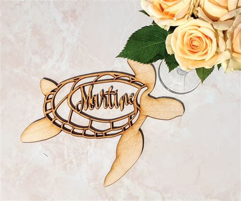 Turtle Place Cards Ocean Wedding Table Decor Custom Shape Etsy