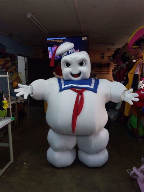 Stay Puft Marshmallow Man Ghostbusters Mascot Costume Party Character Cosplay Ebay