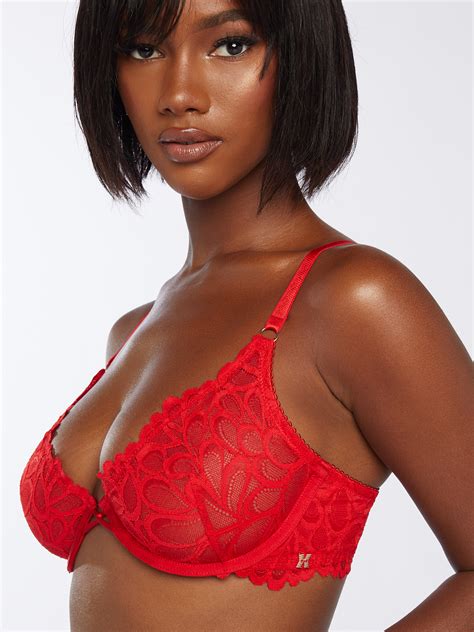Savage Not Sorry Ultra Demi Unlined Lace Bra In Red Savage X Fenty Spain