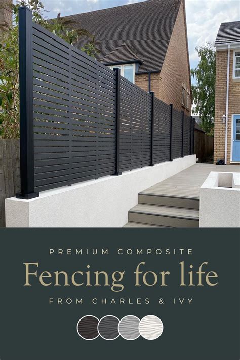 Our Aspen Slatted Screen Premium Composite Fence Screen Paired With Our