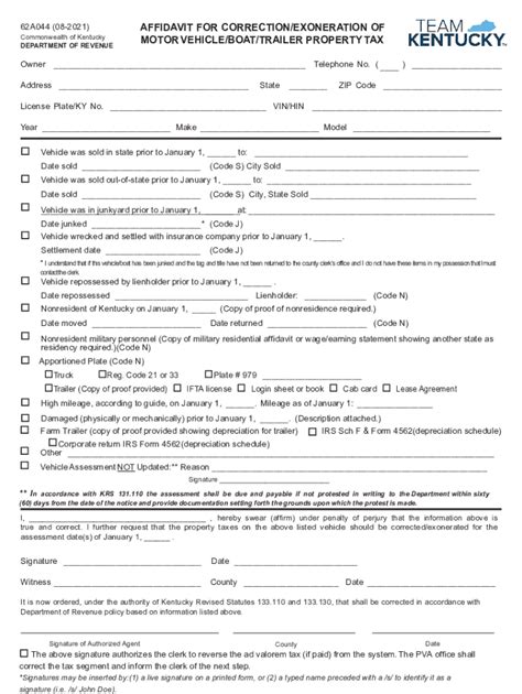 Kentucky Form 62a044 Complete With Ease Airslate Signnow