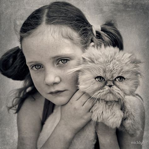 A Girl And Her Cat By Micklyn Redbubble