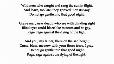 Do Not Go Gentle Into That Good Night Dylan Thomas Poetry Reading