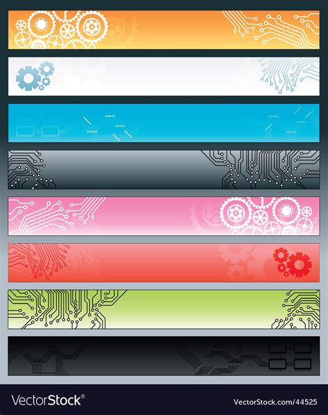 Technological Circuitry Web Banners Royalty Free Vector