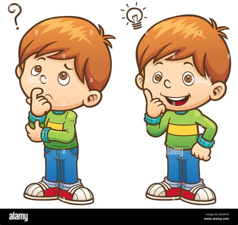 Vector Illustration Of Cartoon Boy Thinking Stock Vector Image And Art