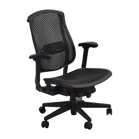 Mirra chair herman miller deluxe fully highly adjustable home office desk task chair mr223 with forward tilt seat angle, adjustable arms, flexfront seat, graphite frame with graphite airweave seat and triflex backrest, standard casters. 52% OFF - Herman Miller Herman Miller Biomorph Ergonomic Black Desk Chair / Chairs