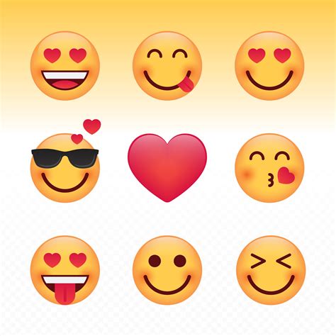 Love Valentines Day Emoji Set 175153 Vector Art At Vecteezy