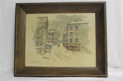 An Old Signed Print Lithograph