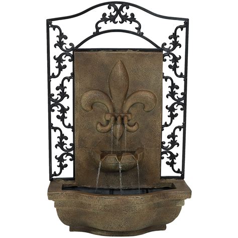 Buy Sunnydaze French Lily Outdoor Wall Water Fountain Waterfall Wall