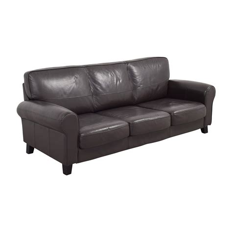 And they're both tested and approved for tear strength, flexibility and color fastness, so you can enjoy these sofas for many years. 72% OFF - IKEA IKEA Brown Three-Cushion Leather Couch / Sofas