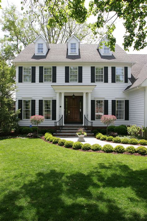 White Colonial House Traditional Exterior Chicago By Normandy