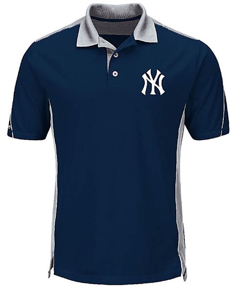 New York Yankees Mens Navy To The 10th Power Cool Base Synthetic Polo