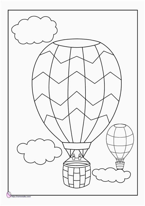 Mewarnai Gambar Balon Udara Kartun Hitam Putih Editions Code192