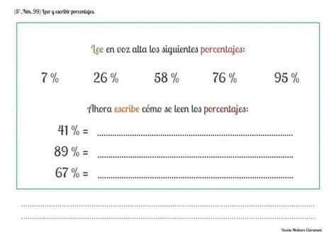 💙 Porcentajes 💙 Quinto Educación Primaria 10 Años