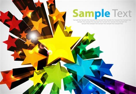 Colorful 3d Stars Vector Background Welovesolo