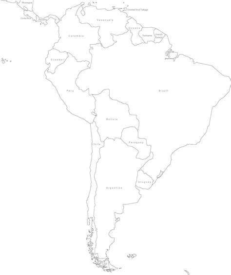 South America Blank Political Map •