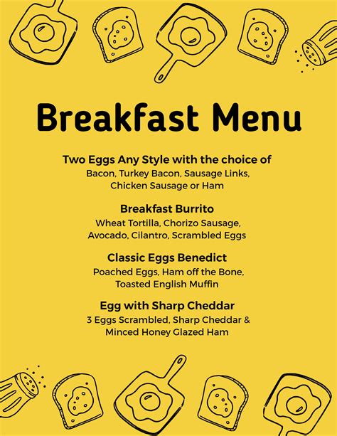 How To Design A Breakfast Menu Using Templates Photoadking