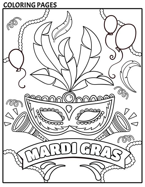 Mardi Gras Coloring Pages Printable Fun Free For Kids —