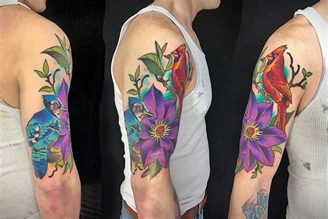 Birds And Flowers Tattoo Visions Tattoo And Piercing