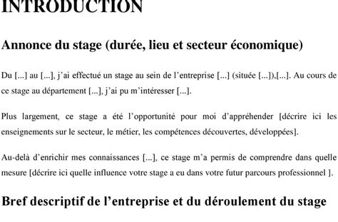 Exemple De Rapport De Stage 1ere Bac Pro Le Meilleur Exemple