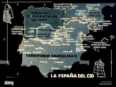 Mapa De EspaÑa Con Distintos Reinos En El Siglo Xi La EspaÑa Del Cid