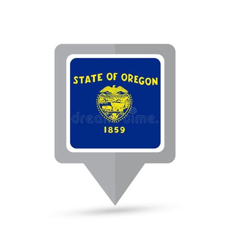 Oregon State Flag Map Icon Stock Vector Illustration Of Sign 164044977
