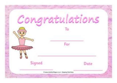 Printable fill in gift certificates. Ballet Certificate - Well Done