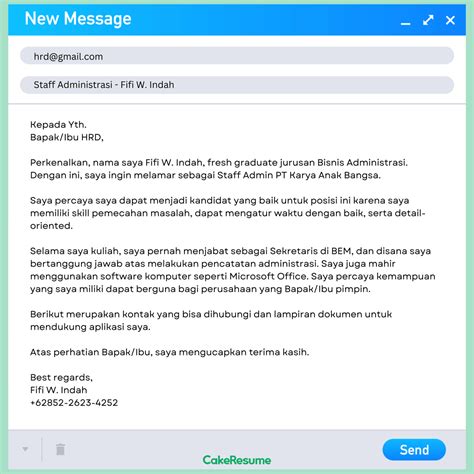 Contoh Melamar Kerja Lewat Email Contoh Resource Vrogue Co