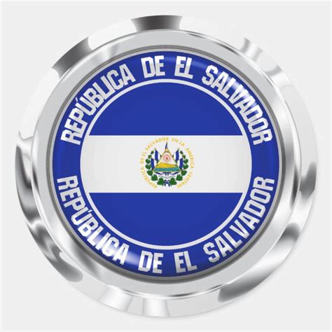 El Salvador Round Emblem Classic Round Sticker Uk