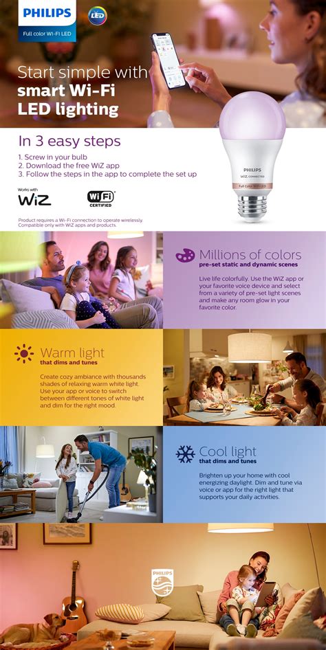 Philips Color And Tunable White A19 Led 60w Equivalent Dimmable Wi Fi