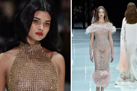 Paris Fashion Week 2018 Naked Model Wears See Through Gown On Catwalk