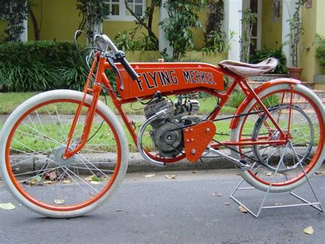 The flying merkel was a motorcycle of the american company merkel in milwaukee, which relocated later to middletown, ohio. Board Track Racer replica & Motoneta - Motorized Bicycle ...