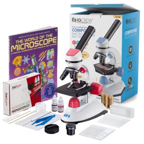 Amscope Kids 40x 1000x Dual Illumination Microscopered Slide Prep