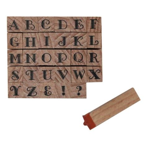 Fancy Mini Alphabet Wooden Stamp Set 30 Pieces Hobbycraft