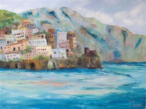 Amalfi Coast Painting In 2021 Original Landscape Painting Art