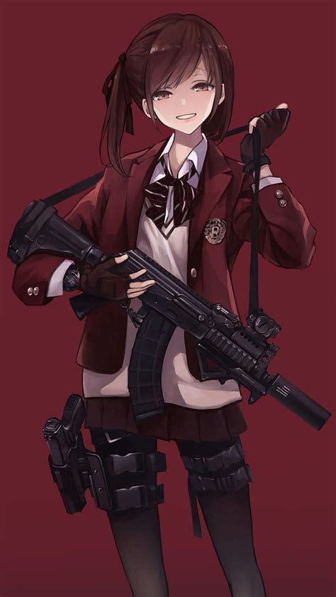 Anime Girl With Gun Aesthetic Atelier Yuwaciaojp