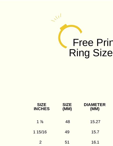 Free Printable Ring Size Chart My Xxx Hot Girl