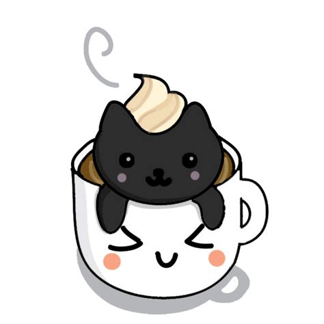 Mq Coffee Cat Bowl Kawaii Sticker By Qoutesforlife