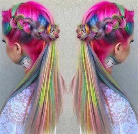 Rainbow Hairstyles With Bangs Pretty Hairstyles Hair Helpers Rainbow